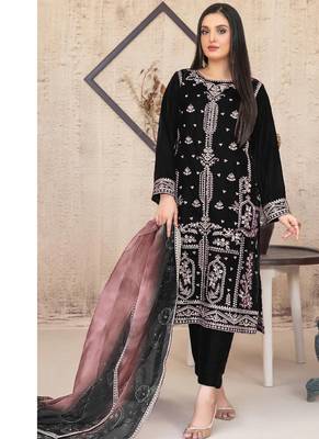 black velvet straight suit for women 1