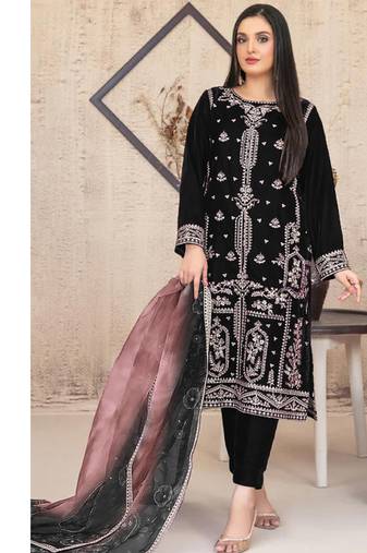  black velvet straight suit for women