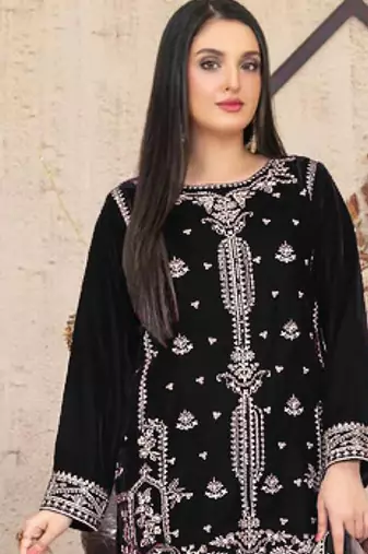 black velvet straight suit for women