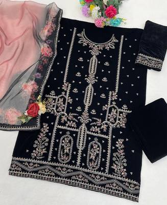 black velvet straight suit for women 3