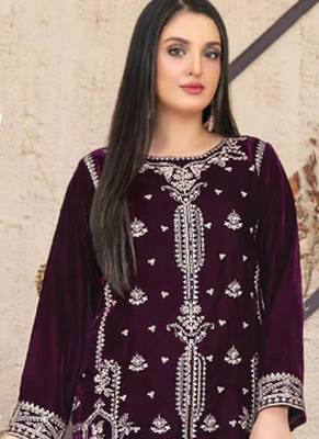 wine velvet straight suit for women 2