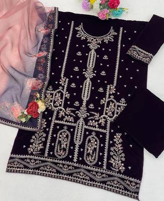 wine velvet straight suit for women 3
