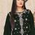  green velvet straight suit for women