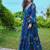 Navy blue color floor length georgette gown