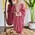 Onion pink viscose chanderi sttiched kurta set