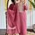 Onion pink viscose chanderi sttiched kurta set