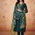 Dark green chanderi viscose thread work readymade suit