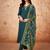 Dark green chanderi viscose thread work readymade suit
