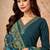 Dark green chanderi viscose thread work readymade suit