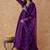 Dark purple vischitra silk thread work anarkali suit