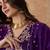 Dark purple vischitra silk thread work anarkali suit