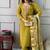 Viscose chanderi embroidered readymade suit in olive green