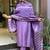 Viscose chanderi embroidered sttiched suit in lavender
