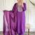 Purple color rayon sttiched kurta set
