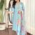 Sky blue chanderi straight readymade suit