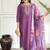 Purple chanderi straight readymade suit