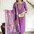 Purple chanderi straight readymade suit