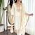 Off white viscose chanderi straight kurta suit