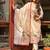 Cream women kurta pant dupatta set