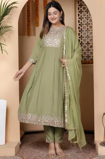 Pista women kurta pant dupatta set