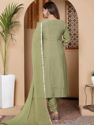 Pista women kurta pant dupatta set 3