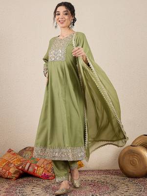 Pista women kurta pant dupatta set 1