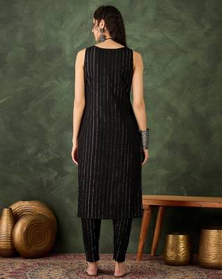 Black women kurta pant set 2