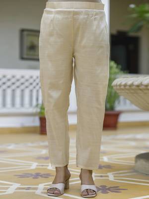 Cream women kurta pant dupatta set 4