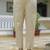 Cream women kurta pant dupatta set