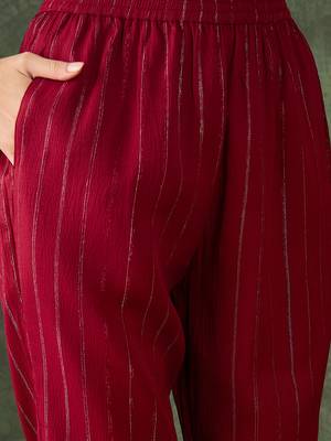 Maroon women kurta pant set 4
