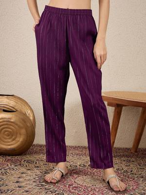 Purple women kurta pant set 4