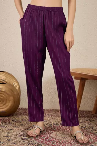 Purple women kurta pant set