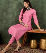 Pink women kurta pant set