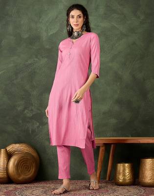 Pink women kurta pant set 2