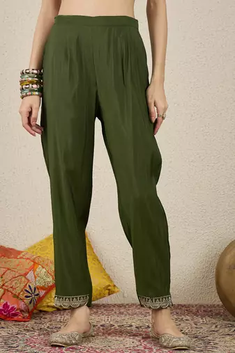 Mehndi women kurta pant dupatta set