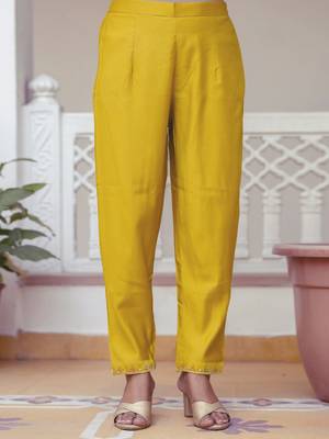 Yellow women kurta pant dupatta set 4