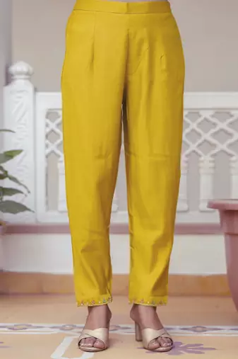 Yellow women kurta pant dupatta set
