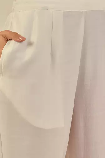 Cream women kurta pant dupatta set