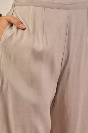 Grey women kurta pant dupatta set