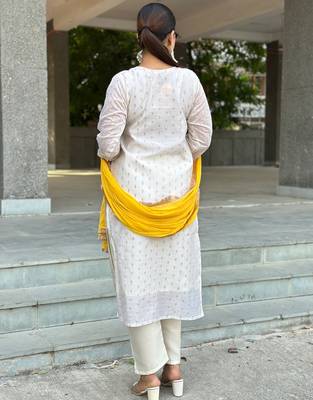 White women kurta pant dupatta set 3