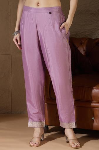 Purple women kurta pant dupatta set