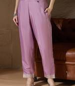 Purple women kurta pant dupatta set