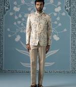 Digital printed bandhgala with machine touch-up