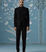 Classic black bandhgala suit set