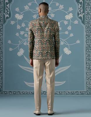 Floral printed bandhgala set 4