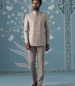 Light pastel onion pink bandhgala set