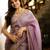 Lavender color embroidered tissue silk blend saree