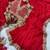 Red color sequence embroidery work silk blend saree
