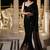 Black georgette sequin worked saree with blouse
