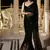 Black georgette sequin worked saree with blouse